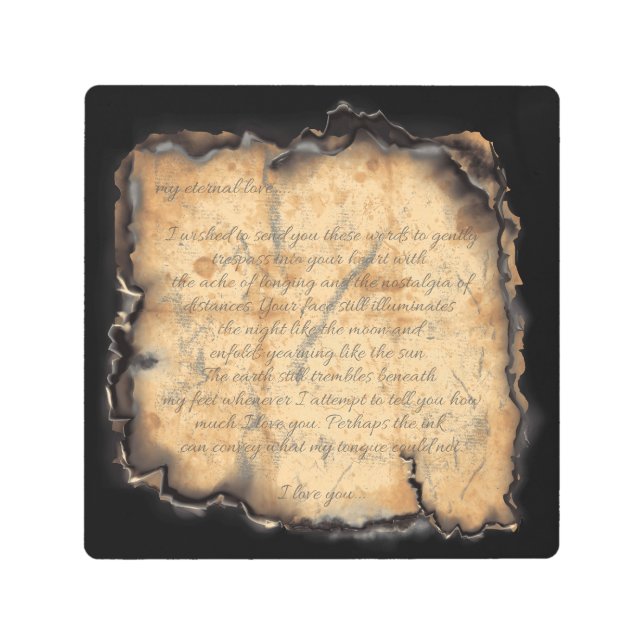 永遠の愛：ヴィンテージロマンインスパイアティレター メタルプリント (正面)