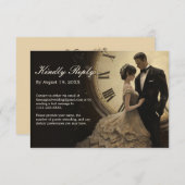 永遠の愛 |ヴィンテージ結婚テーマ 出欠カード (正面/裏面)