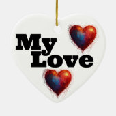 「永遠の愛:手作りセラミックハートオーナメント セラミックオーナメント (裏面)