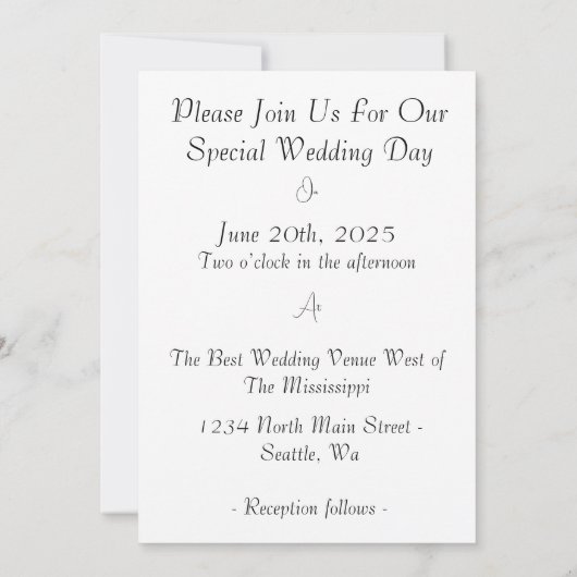 永遠の愛 招待状 (裏面)