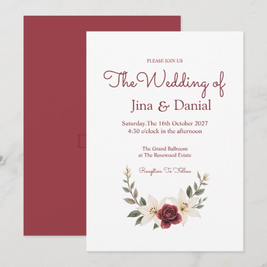 永遠の愛 招待状 (正面/裏面)