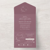 永遠の愛 | 深いマウヴリース結婚ズ オールインワン招待状 (内側)