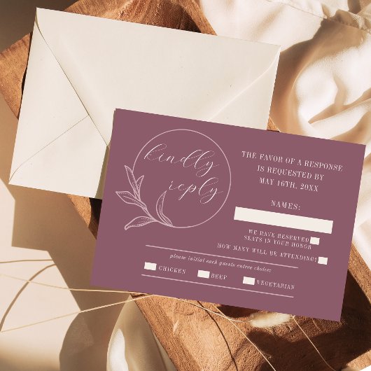 永遠の愛 | 深いマウヴ | 出欠カード