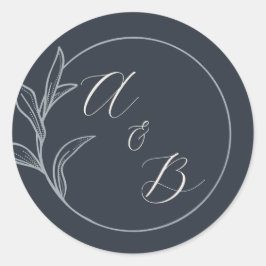 永遠の愛 | 深い青 | 結婚式の招待 ラウンドシール