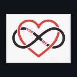 永遠の愛、無限の赤いハート ポストカード<br><div class="desc">永遠に終わらない愛、無限のサインと文字を持つ赤いハート、あなたと私、バレンタイン・デイ・カードのデザイン、結婚's、tシャツ、シール、彼女への贈り物、彼への贈り物</div>