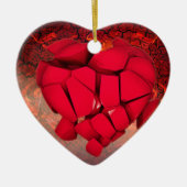 「永遠の愛:華美ハートデザイン」 セラミックオーナメント (正面)