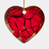 「永遠の愛:華美ハートデザイン」 セラミックオーナメント (裏面)