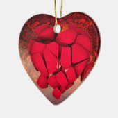 「永遠の愛:華美ハートデザイン」 セラミックオーナメント (左)