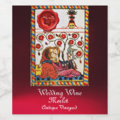 永遠の愛、赤いワックスのシールブドウのロマンチック結婚な ワインラベル (シングルラベル)