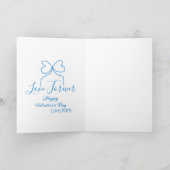 永遠の愛 青いリボン ハッピー バレンタインデー 名前入り d カード (内部)