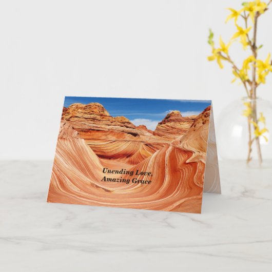 永遠の愛、驚くべき恵み悔やみや弔慰哀悼 カード (黄色い花)