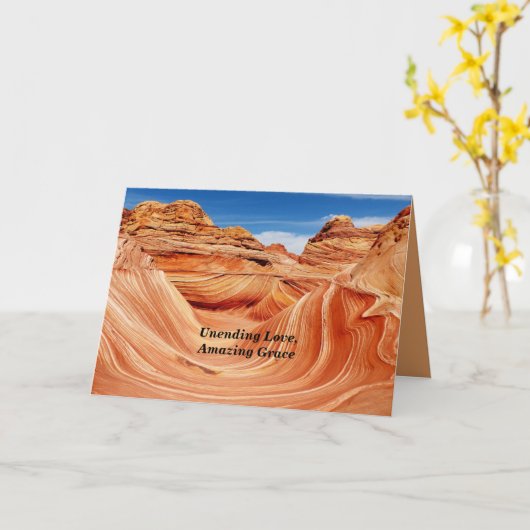 永遠の愛、驚くべき恵み悔やみや弔慰哀悼 カード (黄色い花)