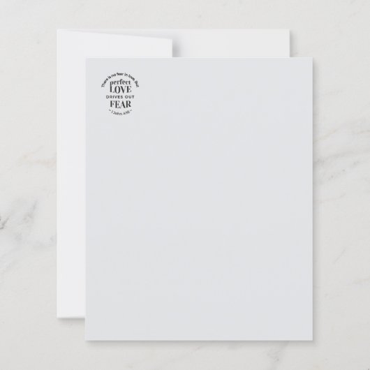 永遠の愛 – 1ヨハネ4:18聖なる書物、 経典引用文アート (裏面)