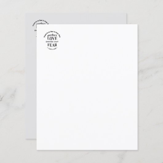 永遠の愛 – 1ヨハネ4:18聖なる書物、 経典引用文アート (正面/裏面)