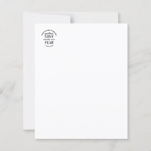 永遠の愛 – 1ヨハネ4:18聖なる書物、 経典引用文アート (正面)