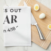 永遠の愛 – 1ヨハネ4:18聖なる書物、 経典引用文アート キッチンタオル (四つ折り)