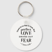 永遠の愛 – 1ヨハネ4:18聖なる書物、 経典引用文アート キーホルダー (裏面)