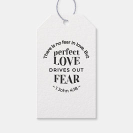 永遠の愛 – 1ヨハネ4:18聖なる書物、 経典引用文アート ギフトタグ