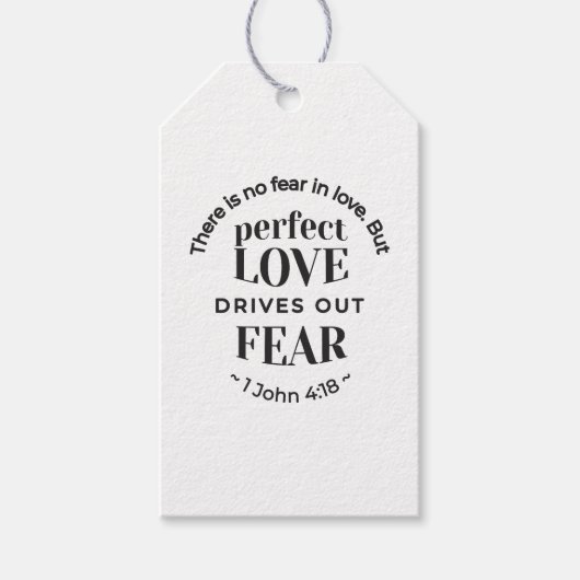 永遠の愛 – 1ヨハネ4:18聖なる書物、 経典引用文アート ギフトタグ (正面)