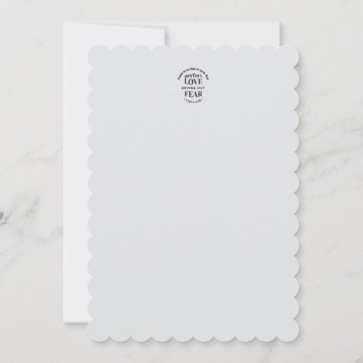 永遠の愛 – 1ヨハネ4:18聖なる書物、 経典引用文アート サンキューカード (裏面)