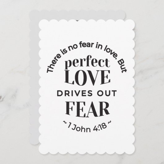 永遠の愛 – 1ヨハネ4:18聖なる書物、 経典引用文アート サンキューカード (正面/裏面)