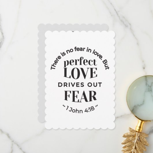 永遠の愛 – 1ヨハネ4:18聖なる書物、 経典引用文アート サンキューカード (正面/裏面インサイチュ)