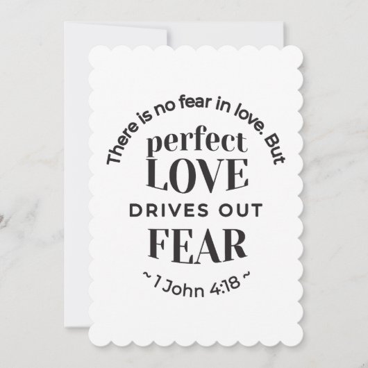 永遠の愛 – 1ヨハネ4:18聖なる書物、 経典引用文アート サンキューカード (正面)