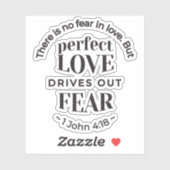 永遠の愛 – 1ヨハネ4:18聖なる書物、 経典引用文アート シール (シート)