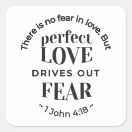 永遠の愛 – 1ヨハネ4:18聖なる書物、 経典引用文アート スクエアシール