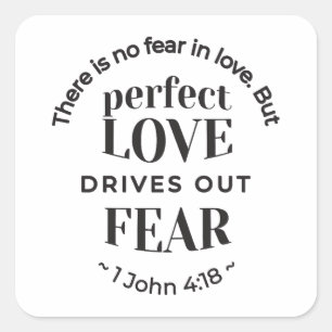 永遠の愛 – 1ヨハネ4:18聖なる書物、 経典引用文アート スクエアシール