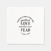 永遠の愛 – 1ヨハネ4:18聖なる書物、 経典引用文アート スタンダードカクテルナプキン (正面)