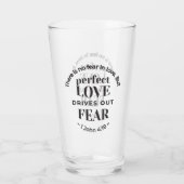 永遠の愛 – 1ヨハネ4:18聖なる書物、 経典引用文アート タンブラーグラス (裏面)