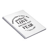 永遠の愛 – 1ヨハネ4:18聖なる書物、 経典引用文アート ノートブック (右側)