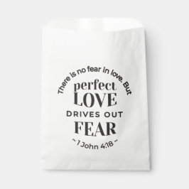 永遠の愛 – 1ヨハネ4:18聖なる書物、 経典引用文アート フェイバーバッグ