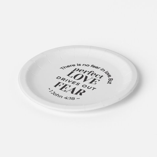 永遠の愛 – 1ヨハネ4:18聖なる書物、 経典引用文アート ペーパープレート (アングル)