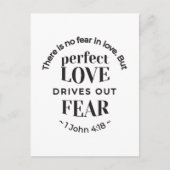 永遠の愛 – 1ヨハネ4:18聖なる書物、 経典引用文アート ポストカード (正面)