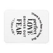 永遠の愛 – 1ヨハネ4:18聖なる書物、 経典引用文アート マグネット (横)