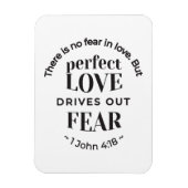 永遠の愛 – 1ヨハネ4:18聖なる書物、 経典引用文アート マグネット (縦)