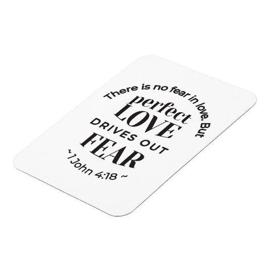 永遠の愛 – 1ヨハネ4:18聖なる書物、 経典引用文アート マグネット (左側)