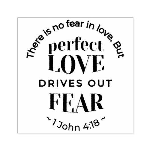 永遠の愛 – 1ヨハネ4:18聖なる書物、 経典引用文アート ラバースタンプ (インプリント)