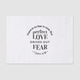 永遠の愛 – 1ヨハネ4:18聖なる書物、 経典引用文アート 薄葉紙