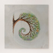 永遠の成長 – 黄金比スパイラルツリー ジグソーパズル (横)