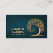 永遠の成長 – 黄金比スパイラルツリー 名刺 (正面)