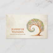 永遠の成長 – 黄金比スパイラルツリー 名刺 (正面)