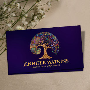 永遠の成長 – 黄金比スパイラルツリー 名刺