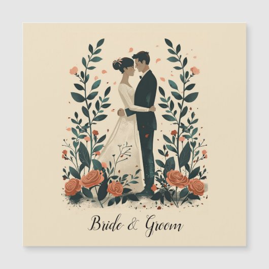 永遠の抱擁結婚の マグネット招待状 (正面)