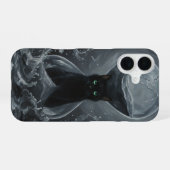 永遠の時計砂時計:時の黒猫 iPhone 16ケース (裏面横)