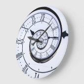 永遠の時計、白スパイラルローマ大時計 ラージ壁時計 (傾斜)