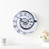 永遠の時計、白スパイラルローマ大時計 ラージ壁時計 (ホーム)