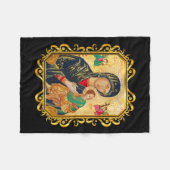 永遠の母マ救済リー猫の女の子 フリースブランケット (正面(横))